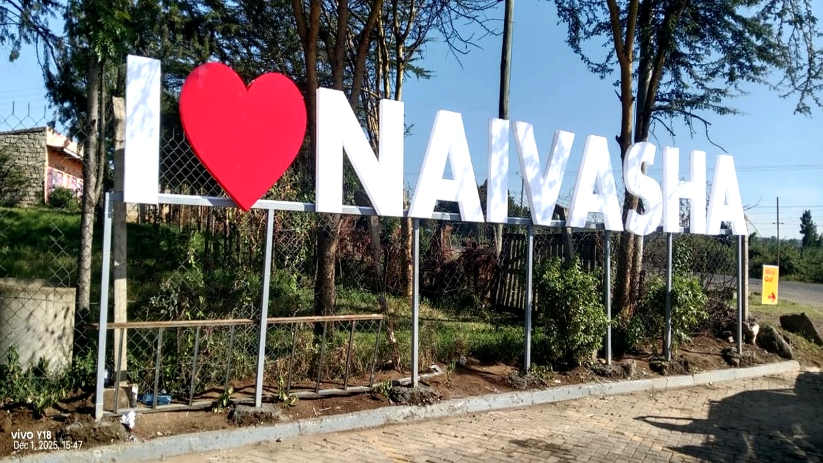 I Love Naivasha landmark signage fabrication and installation in Kenya by Permvard Signs