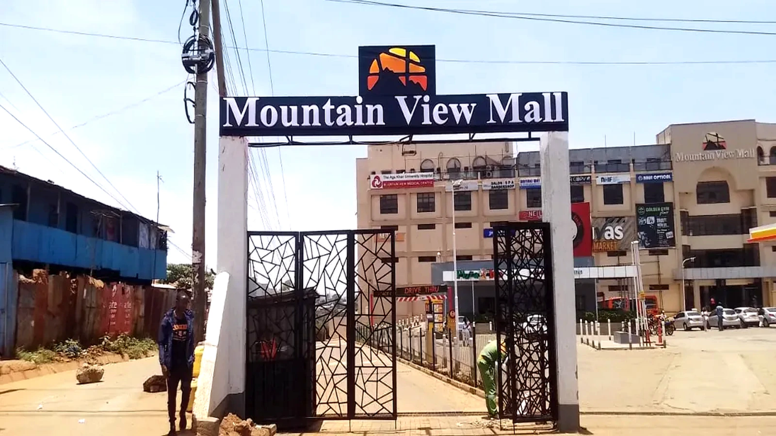 Mountain View Mall entrance signage and architectural branding installation in Kenya by Permvard Signs