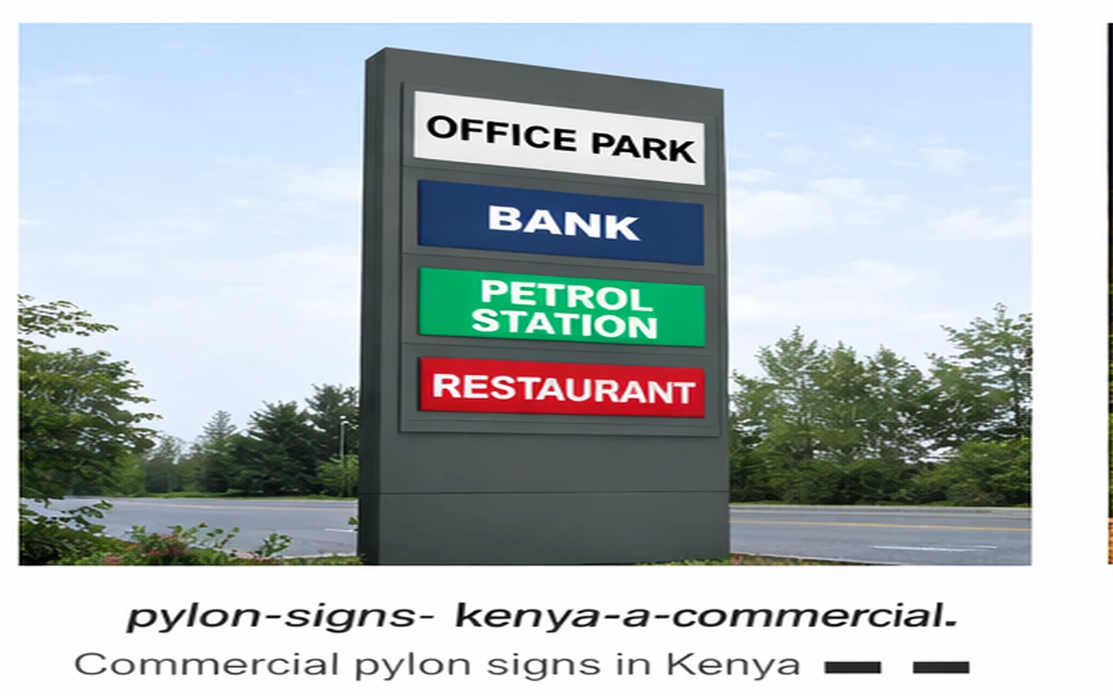 Commercial pylon signs in Kenya