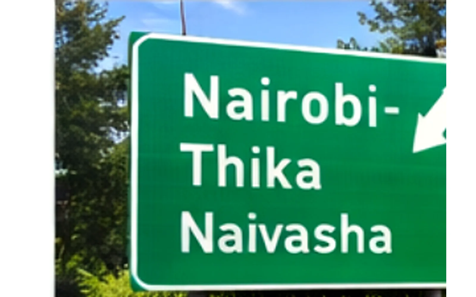 Directional road signage in Kenya