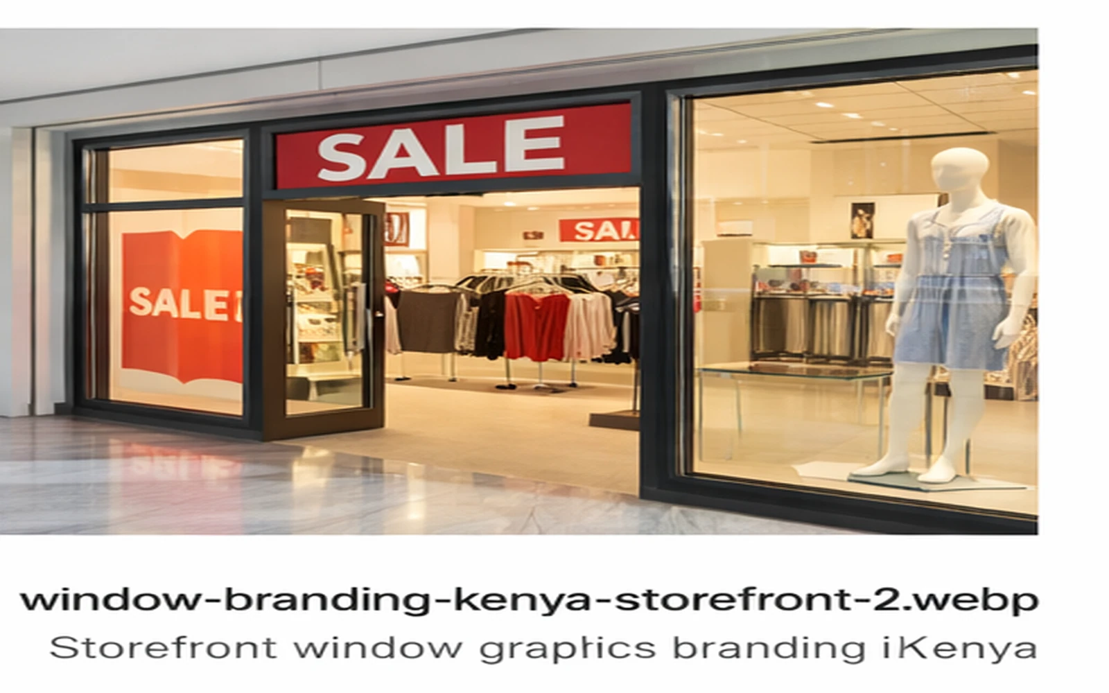 Storefront window graphics branding in Kenya